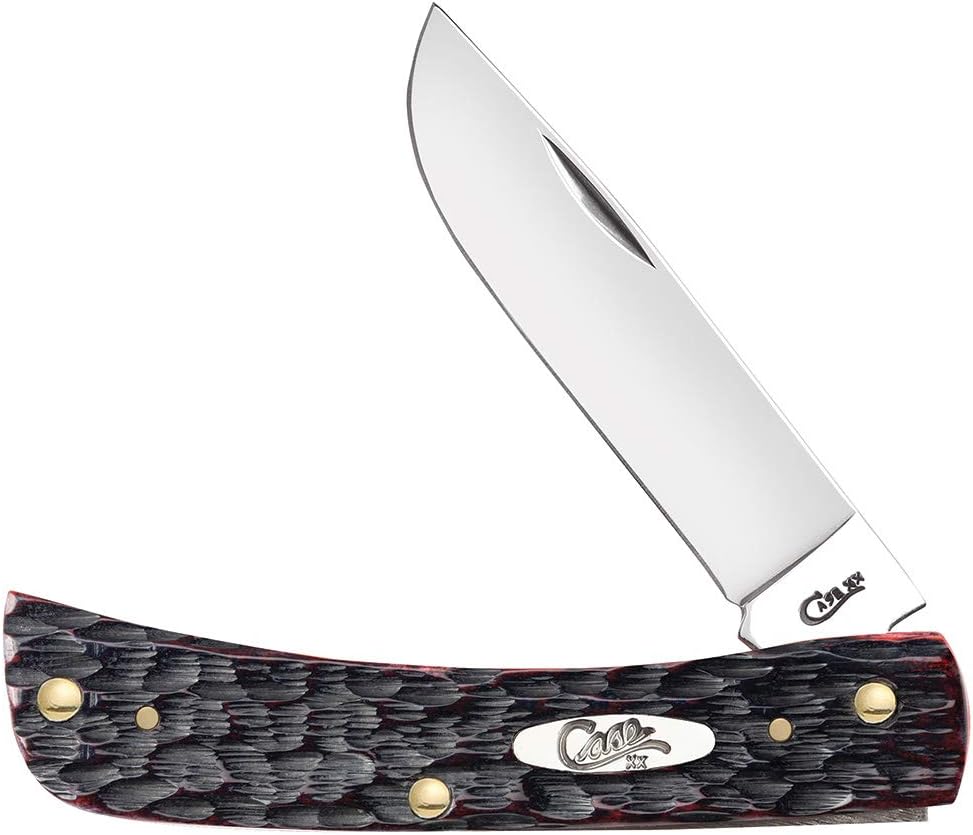 CASE XX WR Pocket Knife Sod Buster Jr Crimson Peach Seed Jig Bone Item #27383 - (6137 SS) - Length Closed: 3 5/8 Inches