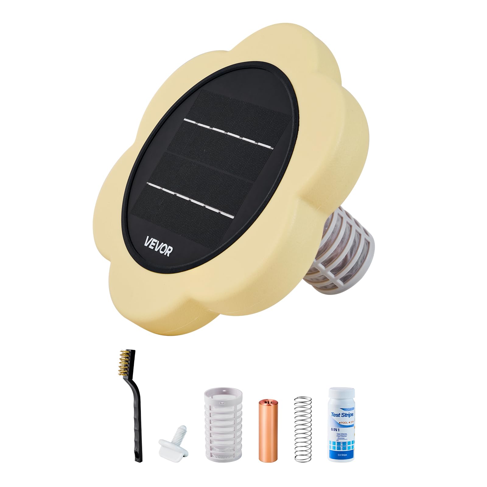 VEVOR Jonizator solarny do basenu oczyszczacz wody basen miedziany jonizator maks. 170343 l, pływający jonizator energii słonecznej do wanny z hydromasażem, kształt kwiatu