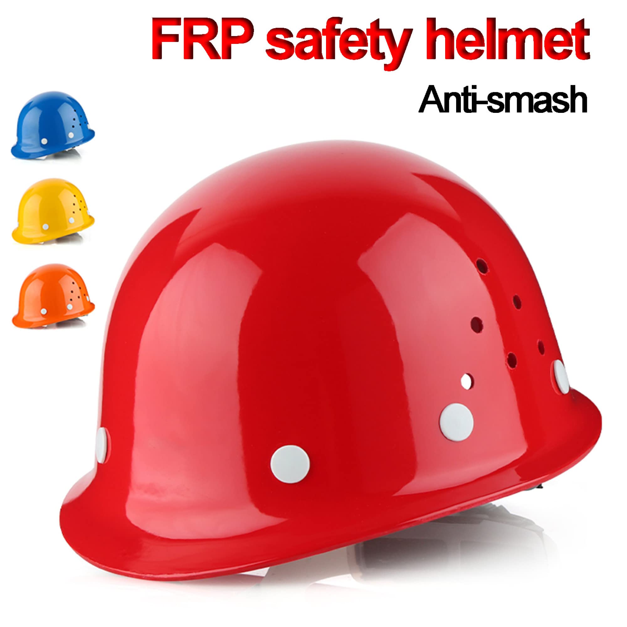 Casque de Sécurité Casque de Sécurité Avec Cliquet, 4 Points Casque de Protection de La Tête, Rembourrage de Réglage Rotatif, Frp Matériau Structure Casque/Jaune Casquette