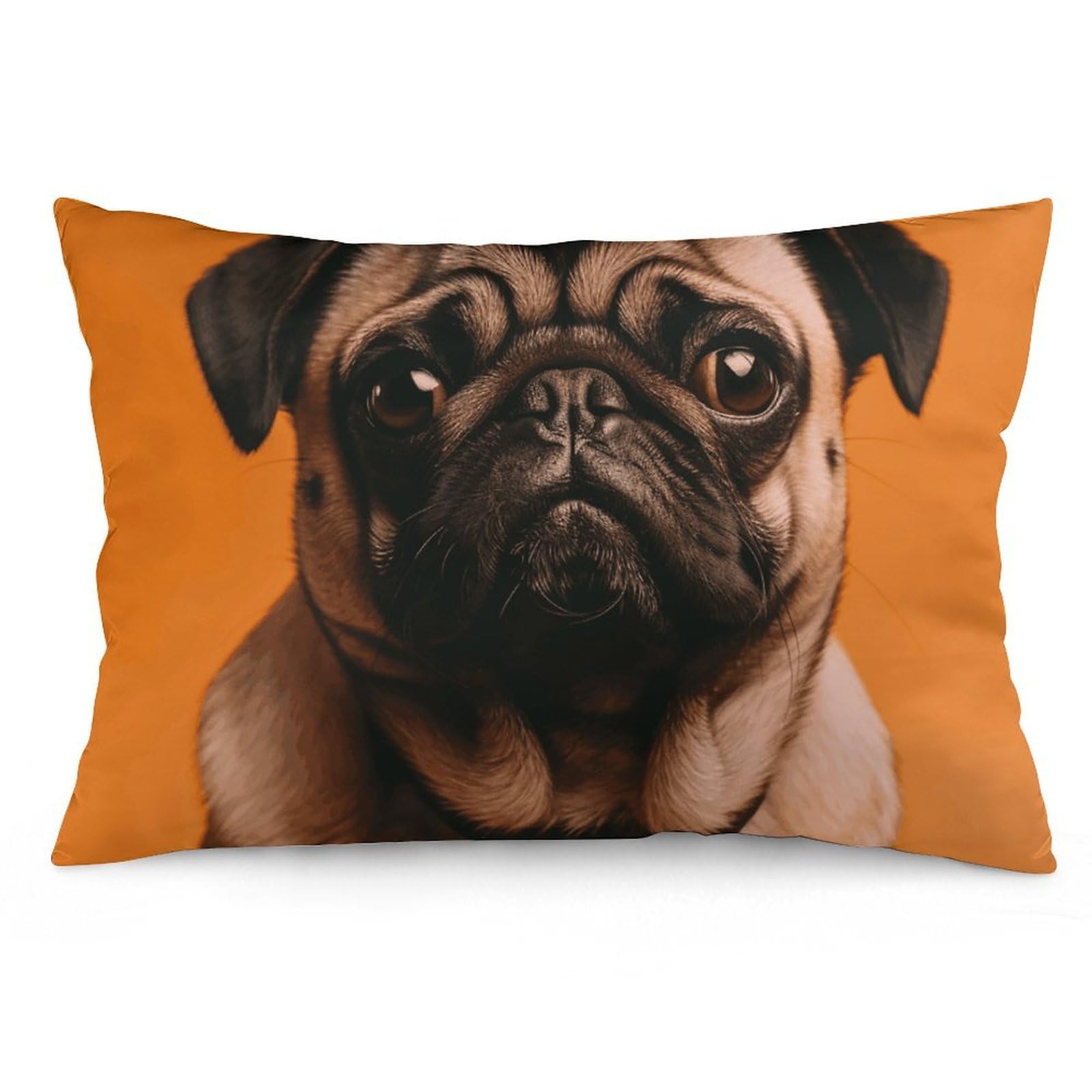 2 Pack Pillow Cases for Hair and Skin, Soft Breathable Pillow Case Covers with Hidden Zipper, A Pug Pillowcase 12 "x20 Pillow Covers for Sleeping Gift