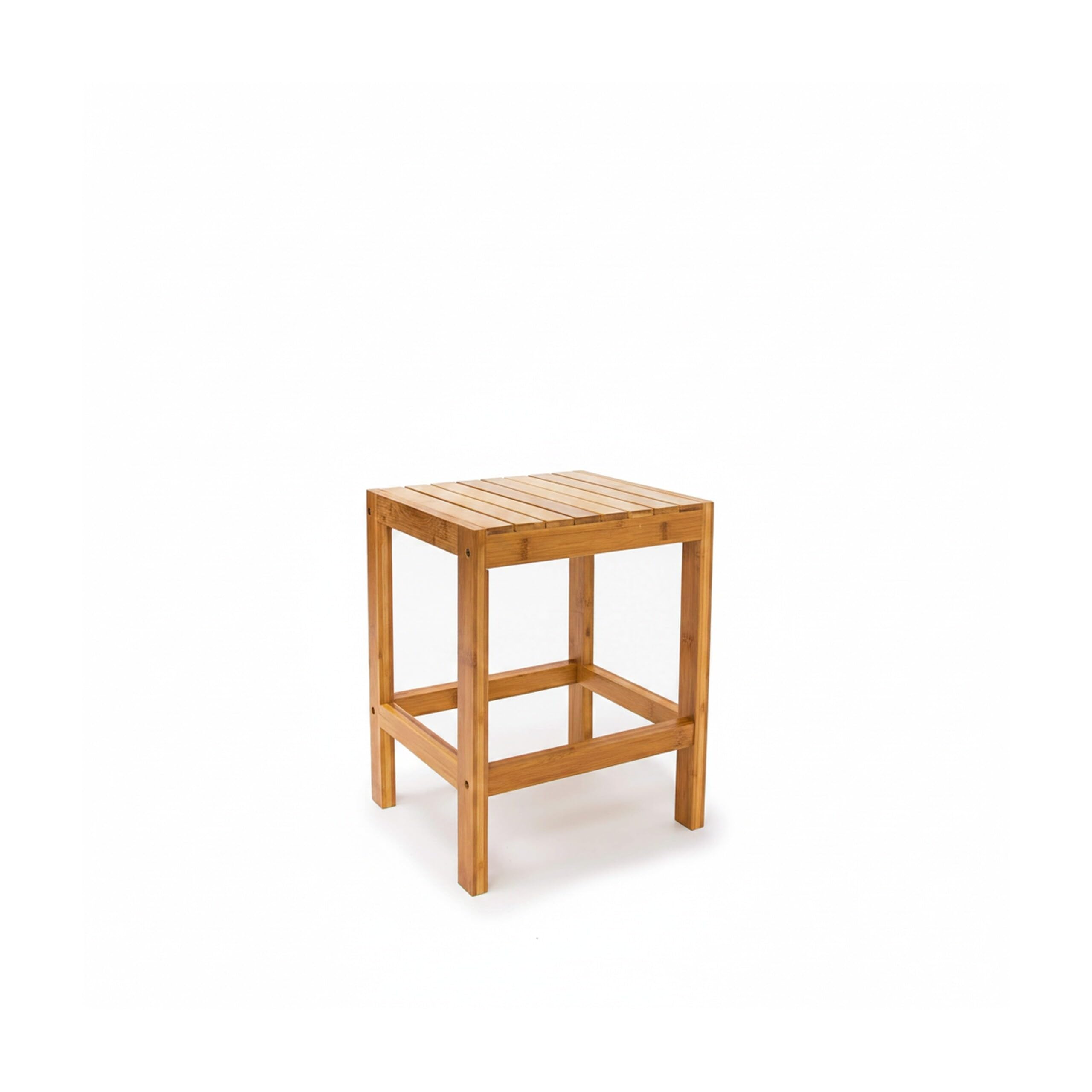 Relaxdays Sgabello da Bagno in bambù, Design, Panchetta da Armadio, 40 x 28 x 32 cm, Legno Naturale, Bambú, Marrone, 1 pz