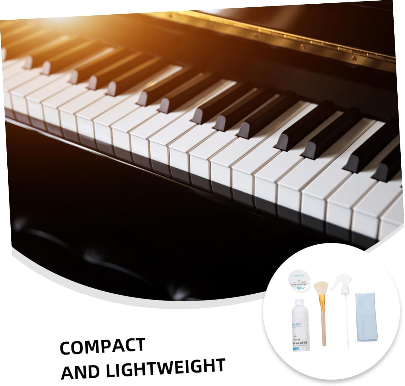 Piano Care Kit with Cleaning Cloth Dust Brush Polishing Wax Essential Piano Maintenance Tools for Pianists and