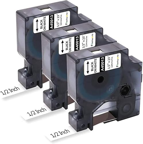 Freshworld - Cinta adhesiva de etiquetado de repuesto, color blanco y negro, para Dymo D1