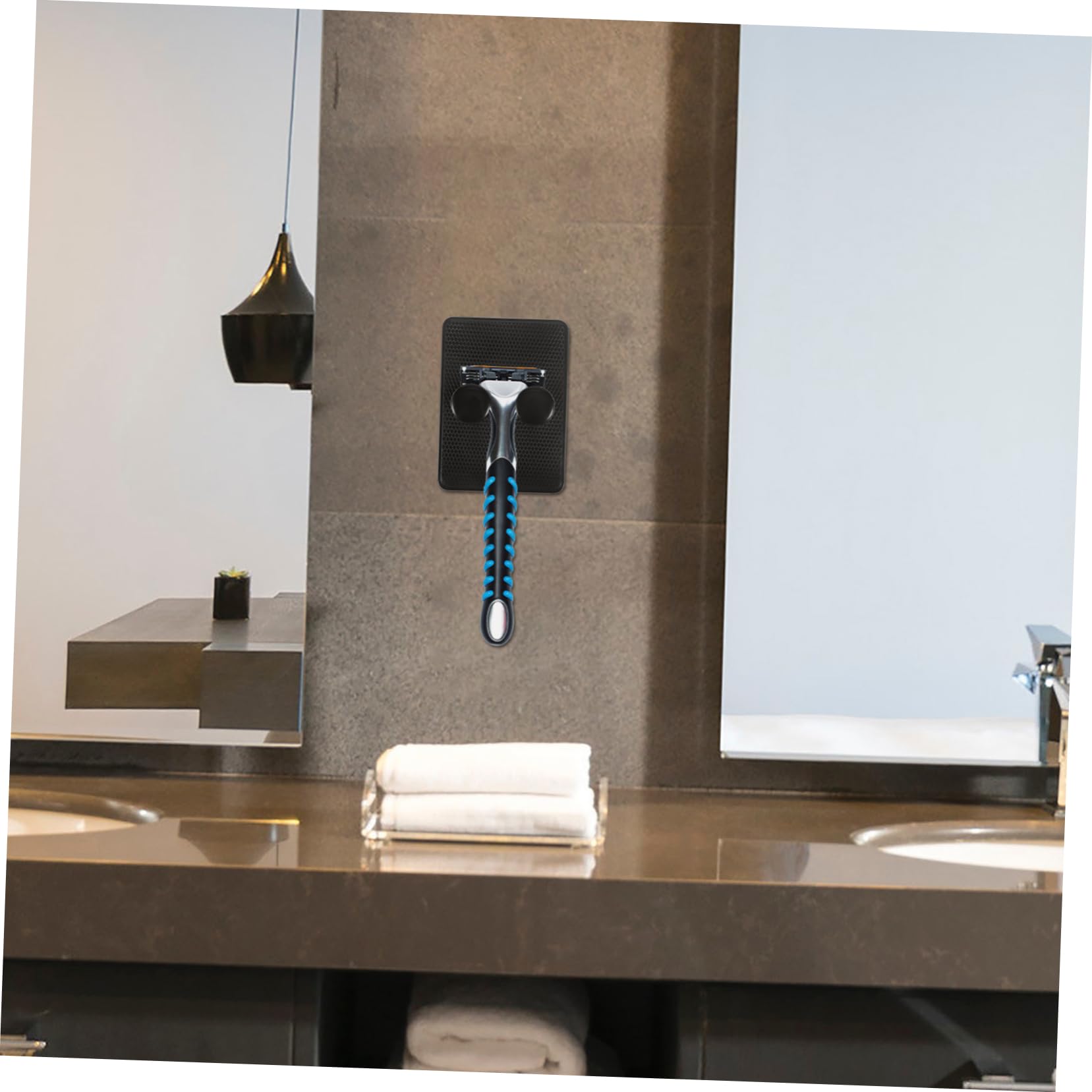 Healeved Shower Hooks 4pcs Wall-mounted Razor Holder Brush Stand Abs Rust- Modern Bathroom Rack