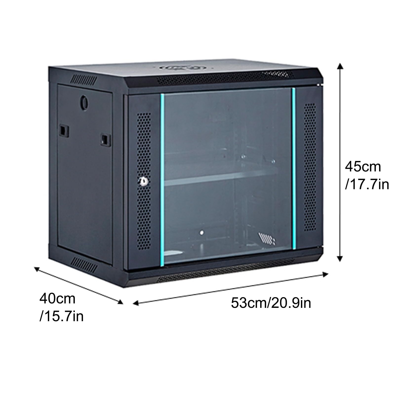Mobile Stereo Hi Fi Rack Armadietto Moderno per Componenti Stereo, Supporto da Muro Staffa con Ripiani Regolabili, per Camera da Letto e Soggiorno(45cm/17.7in)