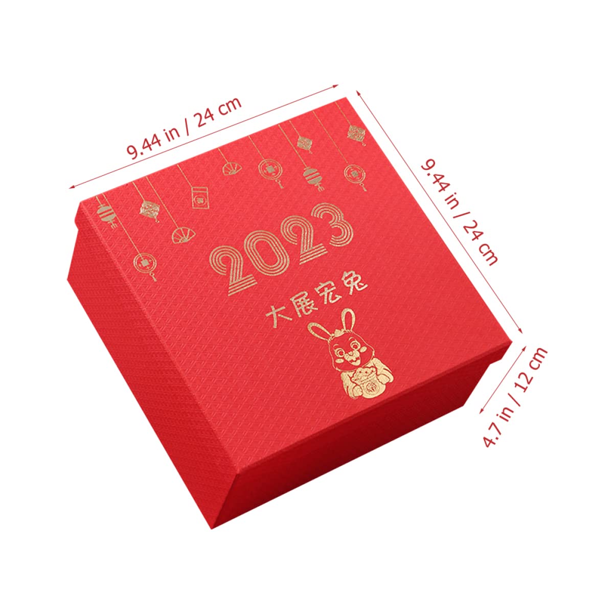 PRETYZOOM 3 Pz Confezione Di Capodanno 2023 Favore Decorazioni Dell'anno Caramelle Dell'anno Scatole Bianche Per Deposito Natalizio Adesivo Caramelle Anno Lunare Adornare Rosso Carta