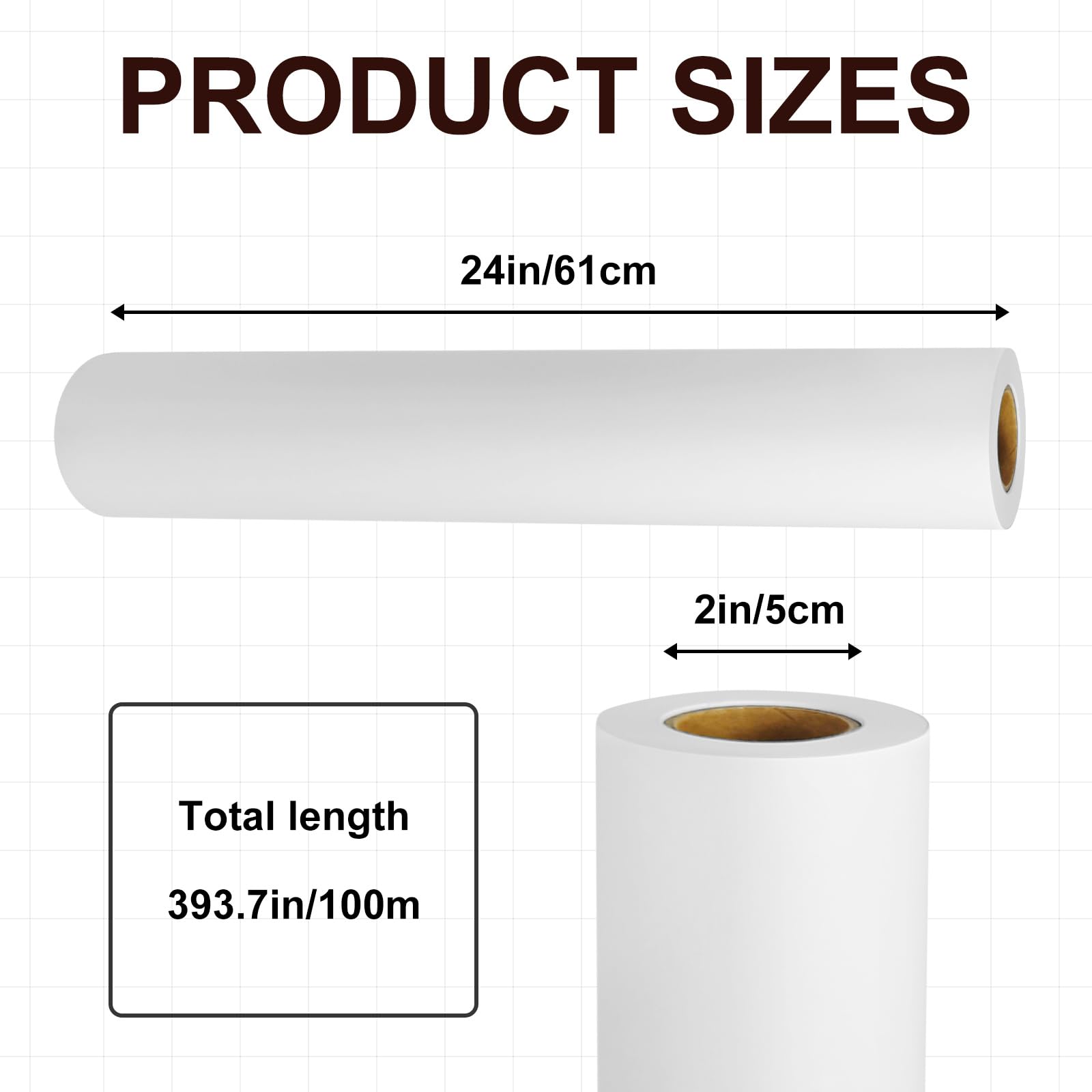 5 Rollen Plotterpapier 61cmx45m CAD Papierrollen mit 5cm Kern CAD-Druck Großformatpapier 80GSM Ingenieure Architekt Designer Professionelle Plotter Papier