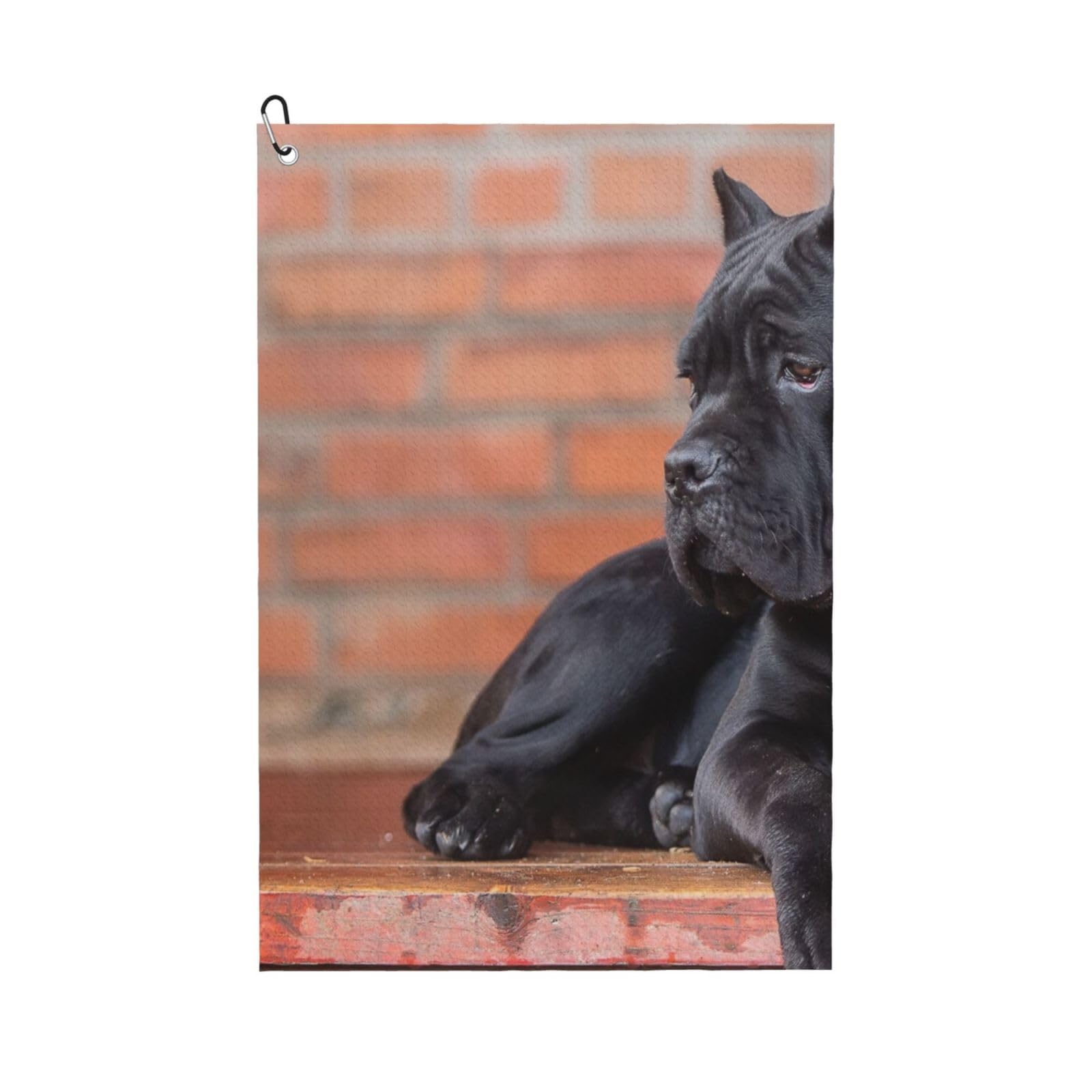 Hnnkloy Cane Corso Big Black Dogs Pets, 16x24 in Portable Waffle Golf Towels with Carabiner Clip for Golf Bag