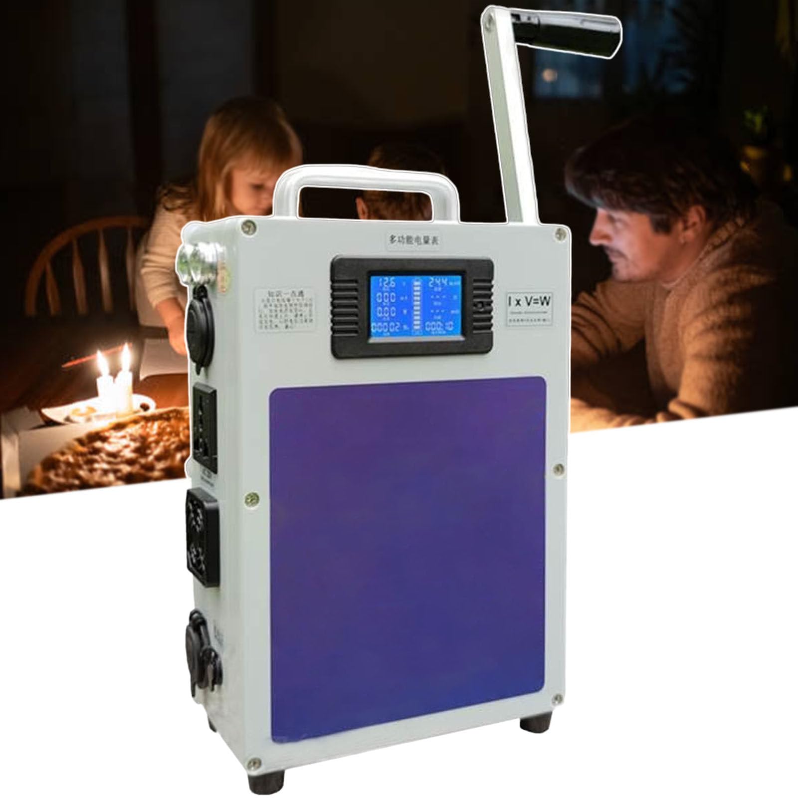 Generador De Manivela Compacto - Estación De Energía Portátil De 200 WH con 500 W De Potencia, Pantalla LCD Y Múltiples Opciones De Carga, para Investigación De Campo, Emergencias