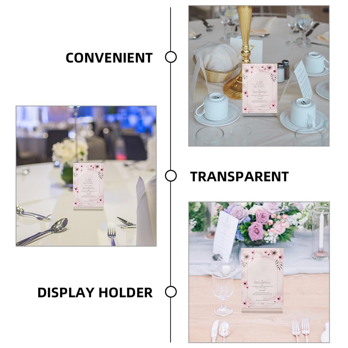 VALICLUD 10 Stück Transparenter T förmiger Acrylständer Preisschildhalter mit Stabilem Boden Design Doppelseitiger Menühalter für Restaurant und Riegel Geeignet