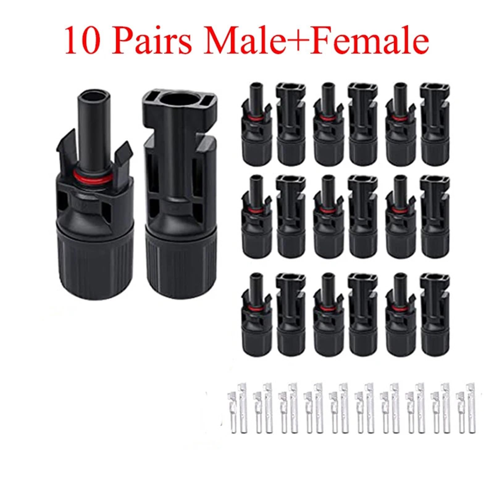 10 paia X Connettore Sola 1 coppia Chiave maschio femmina 30A Cavo Connettore fotovoltaico Pannello solare(10 pairs B)