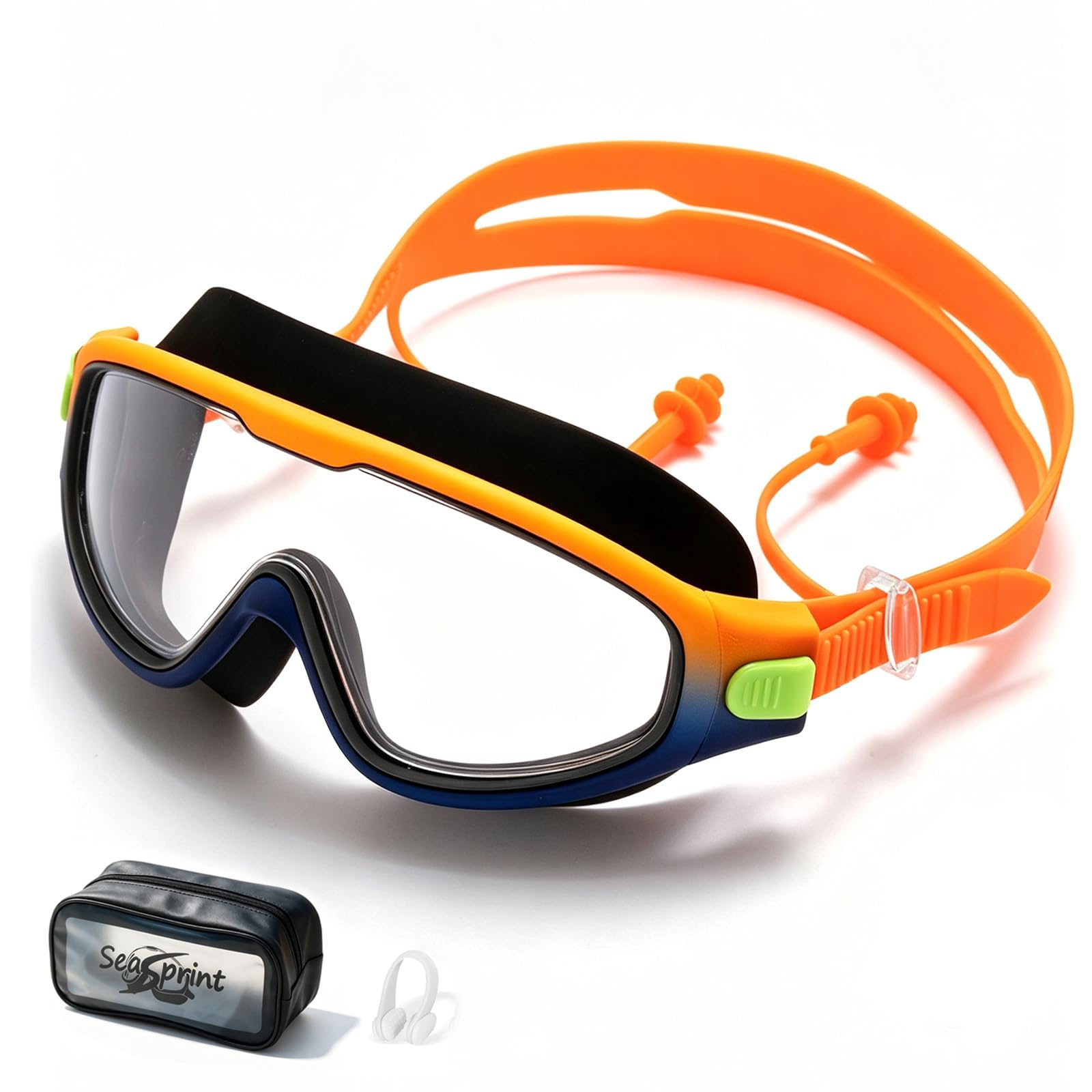 Lunettes de natation pour enfants de 6 à 12 ans, large vision, protection UV anti-buée, pas de fuite, pour garçons et filles