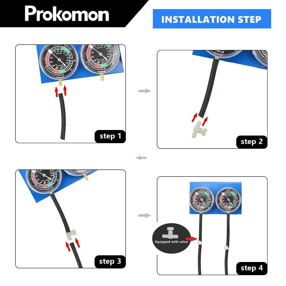 Synchroniseur de carburateur de moto avec 2 jauges de carburateur et d'équilibrage sous vide