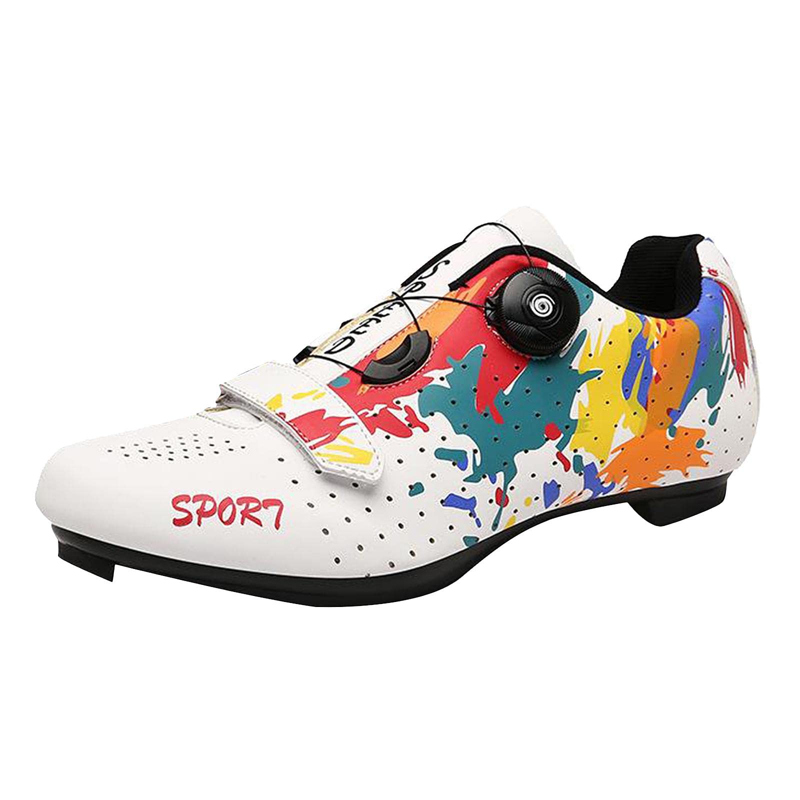 Road Bike Cycling Shoes Riding Shoes Fits Look/SPD/SPD-SL Cleats White 47 | Men | Cycling Shoes & Shoe Covers