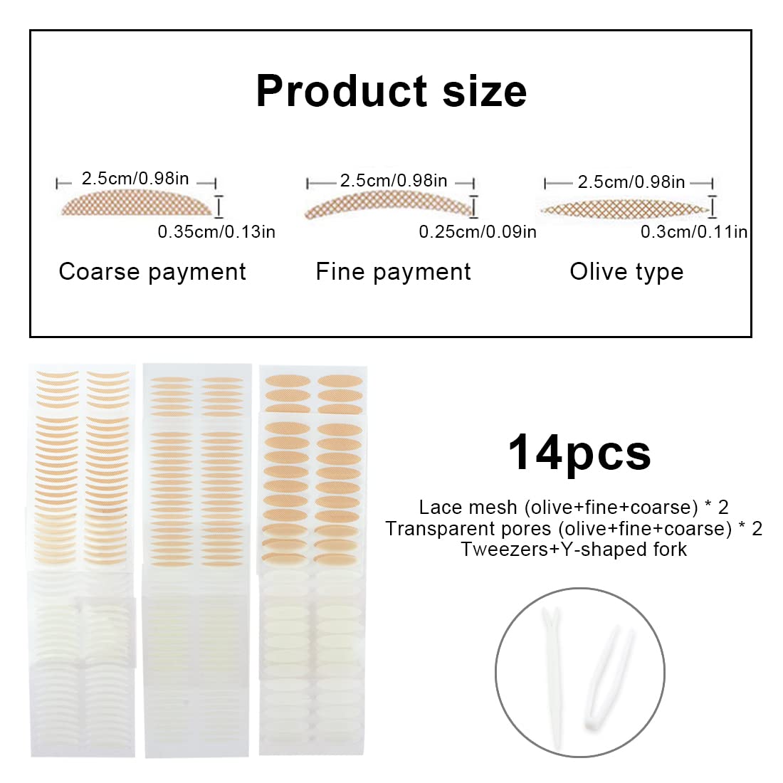 480 Pcs Cintas para Párpados con Varillas de Horquilla y Pinzas Tiras Invisibles para Levantar Párpados Dobles para Párpados Cintas para Ojos Autoadhesivas para Párpados Mono Caídos con Capucha
