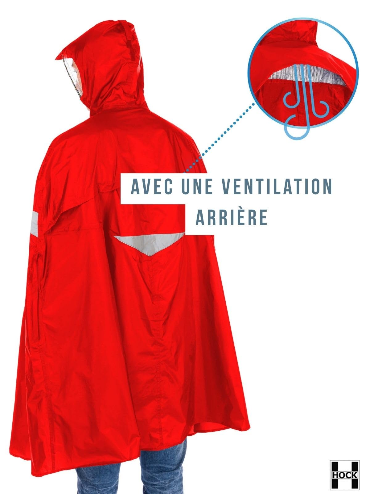 Hock Super Praktiko Poncho à vélo, 30% réduit, Résistant à l'eau, Unisex, Adulte, Cyclisme, Poncho, One Size