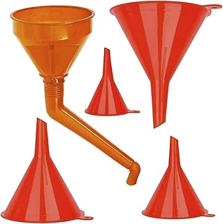Universal Funnel 5-part Set,1Plastic Funnel Gasoline Engine Funnel Long Mouth Funnel for Car Motorcycles,4 Mini Filling Funnel for Kitchen or Workshop - Oil Funnel