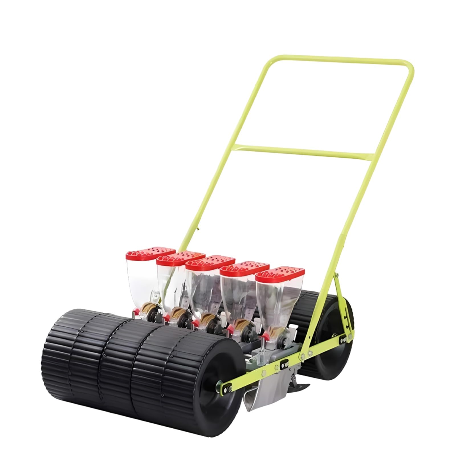 Präzisions-Sämaschine, 1-6 Reihen Gartengerät für Kleinsaatgut, Manuelle Gemüsepflanzmaschine mit Mehrreihiger Steuerung, Handsämaschine für Hof und Garten(5-Row)