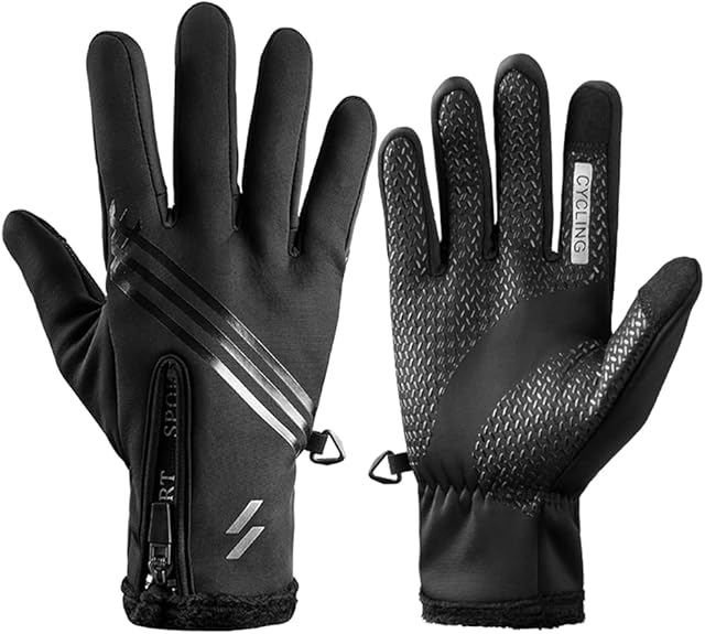 I Kua Fly Winter Warm Gloves for Men Women Touchscreen MTB Cycling Gloves Windproof Waterproof Running Gloves Thermal Sports Gloves