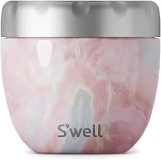 S'well Stainless Steel Food Bowls – 21.5oz - Geode Rose Eats - Triple-Layered Vacuum-Insulated Containers Keeps Food Cold for 11 Hours and Hot for 7 - Condensation-Free, Leak-Free, and Dishwasher-Safe
