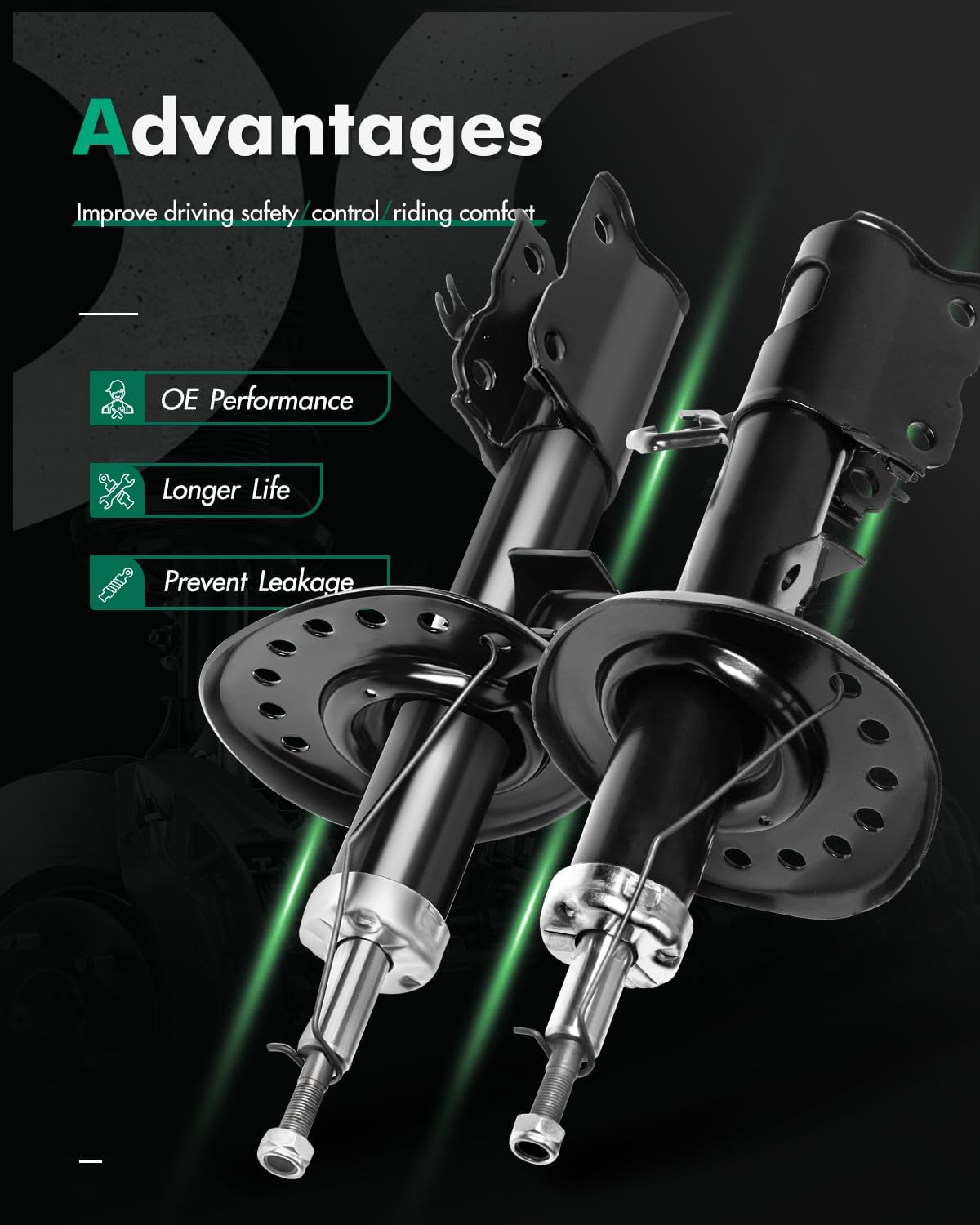 SCITOO Front Shocks Set of 2 for Rogue, Shocks Absorbers and Struts Fits 2008 2009 2010 2011 2012 for Nissan Rogue Amortiguadores