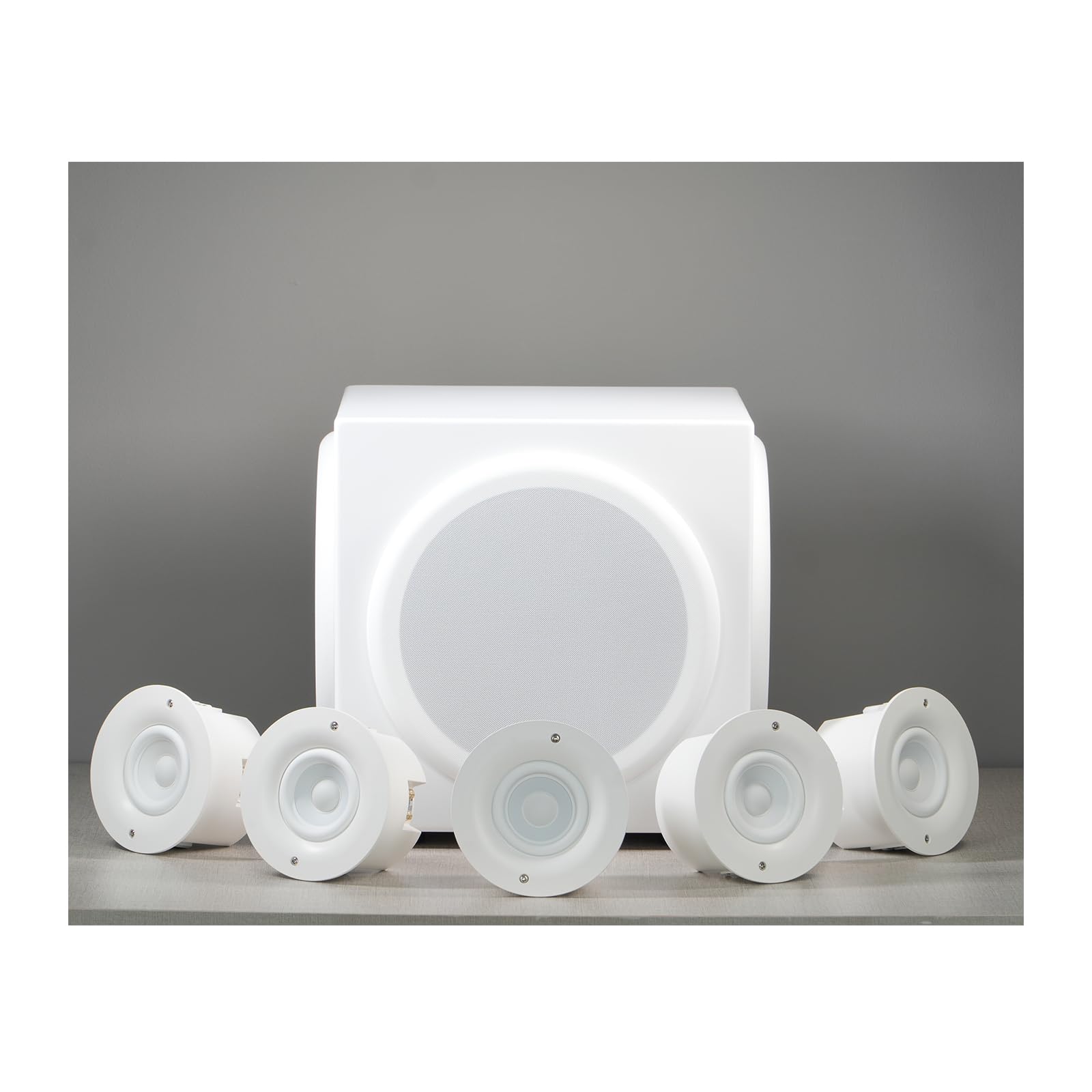 borotess LV92+DS10 (7.1 Set) Surface Mount Subwoofer, Mini Loudspeaker System, White