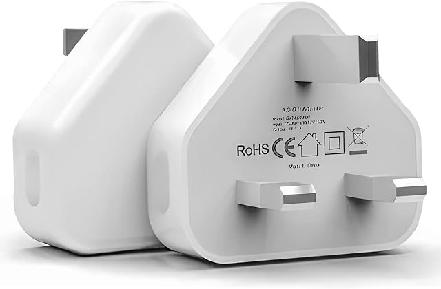 White Usb Plug For Iphone Plugs Uk 3 Pin Usb Adapter Plug Uk Usb Wall Plug-Usb Charger Plug Uk Mobile Phone Mains Chargers Usb Plugs Compatible With Other Mobiles/Iphone/Samsung/Ipads/Watches/Airpods