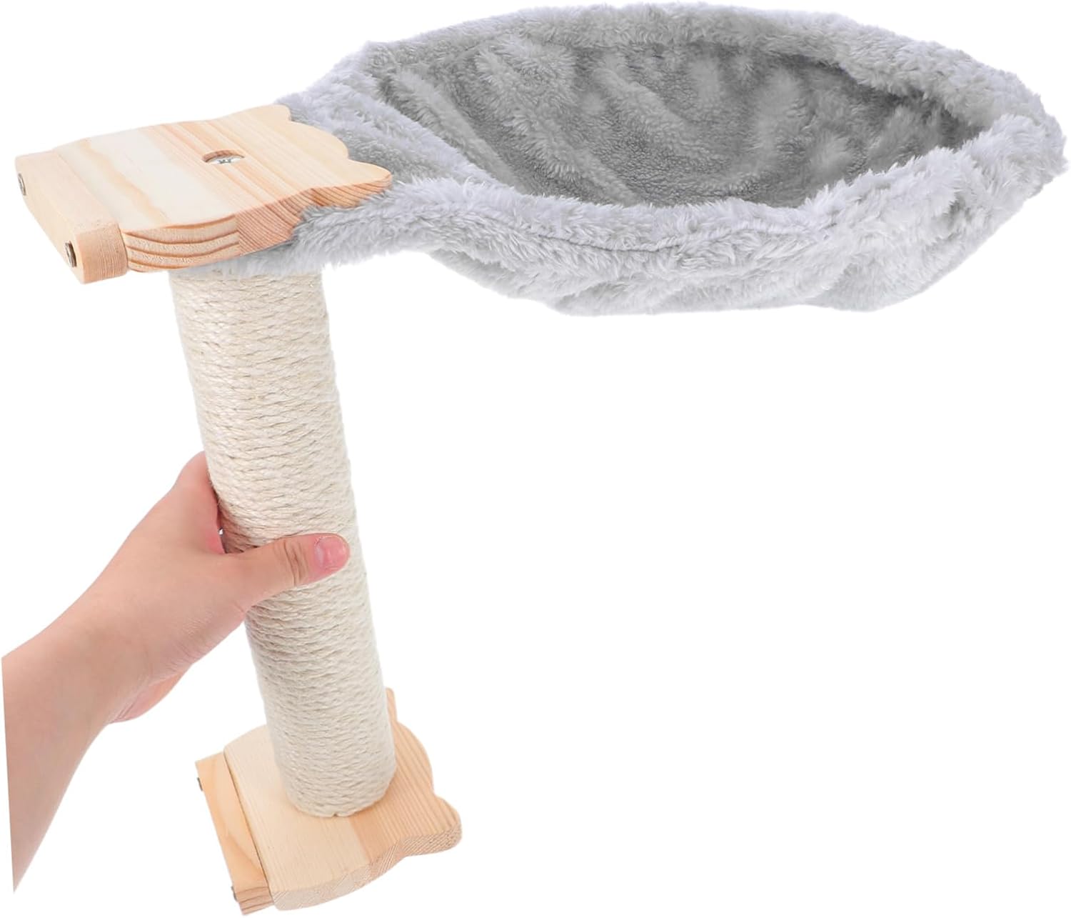 POPETPOP 1set Cat Hammock Bed with Scratchproof Lint Covered Spoon-Shape Cat Tree Replacement Easy to Maintain for Cozy Lounging and Climbing