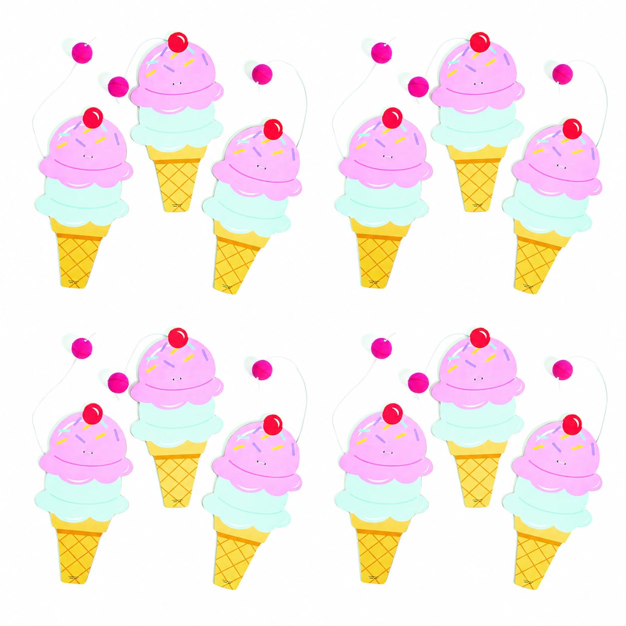 Fun Express Ice Cream Cone Paddle Ball Games 12 Pieces