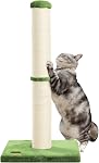 Karolpar 34inch Cat Scratching Post with Natural Sisal Rope 4.3Inch Large Diameter Scratcher Post Tree for Indoor Cats Black