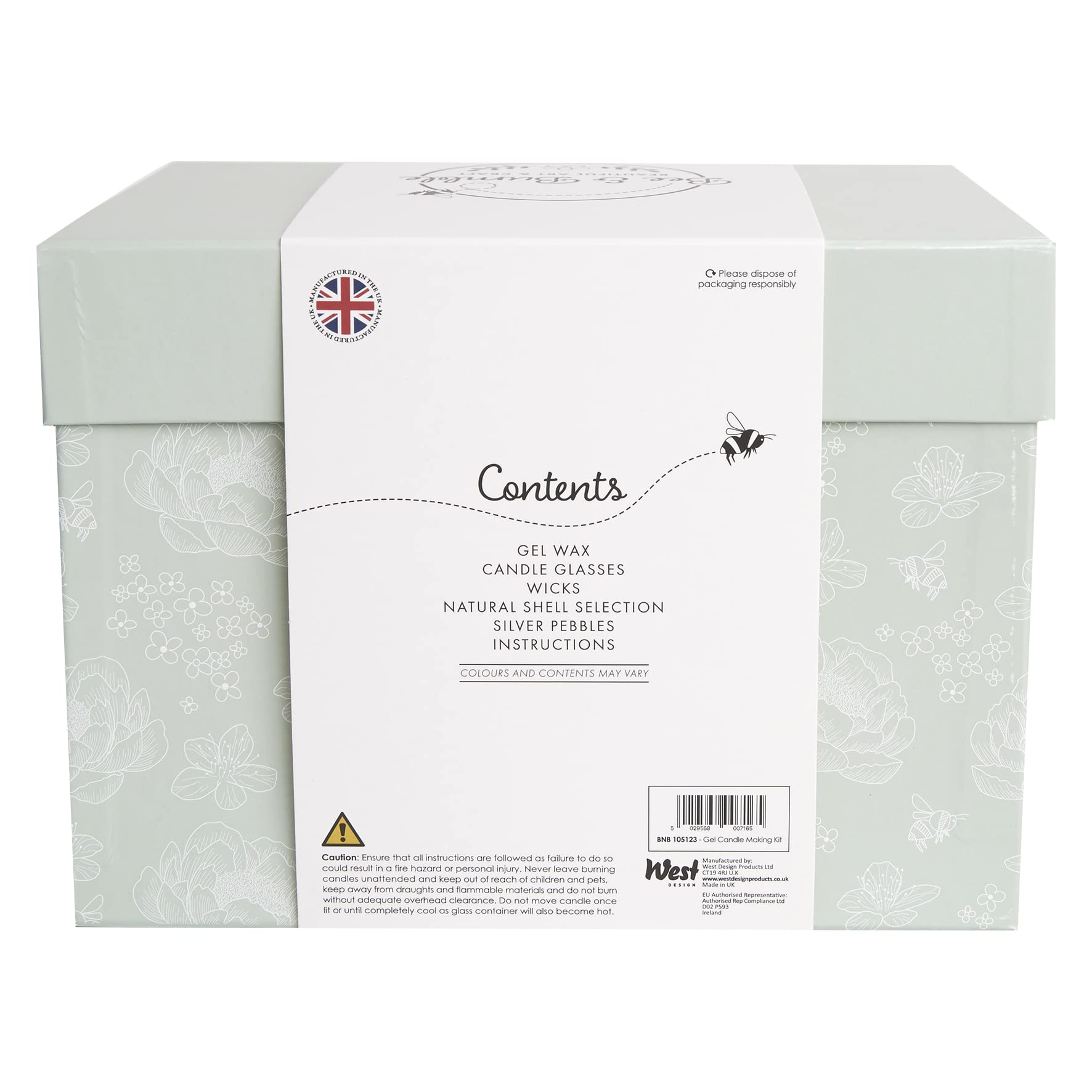 Bee & Bumble Gel Candle Making, Clear, Set of 4 Glasses & Shells, DIY, Art and Crafts, Wax, Unique Gift