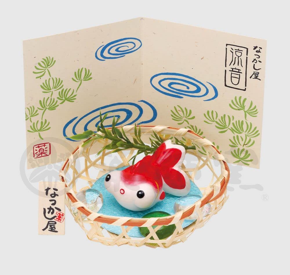 Yakushigama Ceramic Goldfish Figurine Feng Shui Chopstick Rest Red Japan