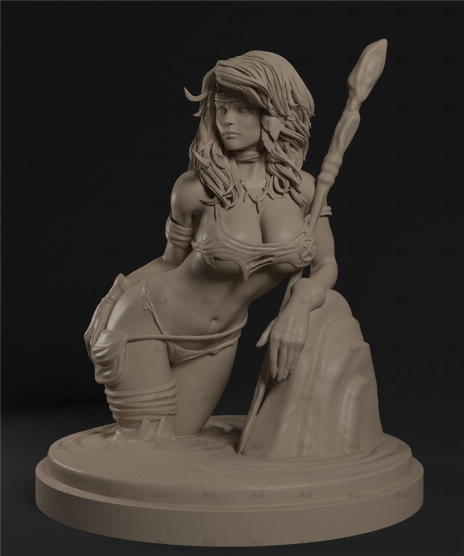 Modèle résine 60mm forêt buste miniature de collection à peindre soi-même RA-012