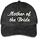 Trendy Apparel Shop Mother of The Bride Embroidered Wedding Party Pigment Dyed Cotton Cap - Black