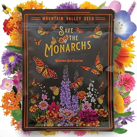 Wildflower Seeds Bulk, 100,000 Non-GMO Heirloom Wildflower Seeds Mix, Save The Monarchs Wild Flowers Seeds Mix, Perennial Flower Seeds for Planting, Mountain Valley Seed Company Cover