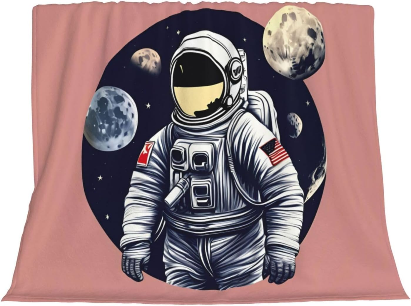 Astronaut On The Moon 1 Print Cozy Soft Blankets Warm 50x60 in Lightweight Blanket for Camping Travel