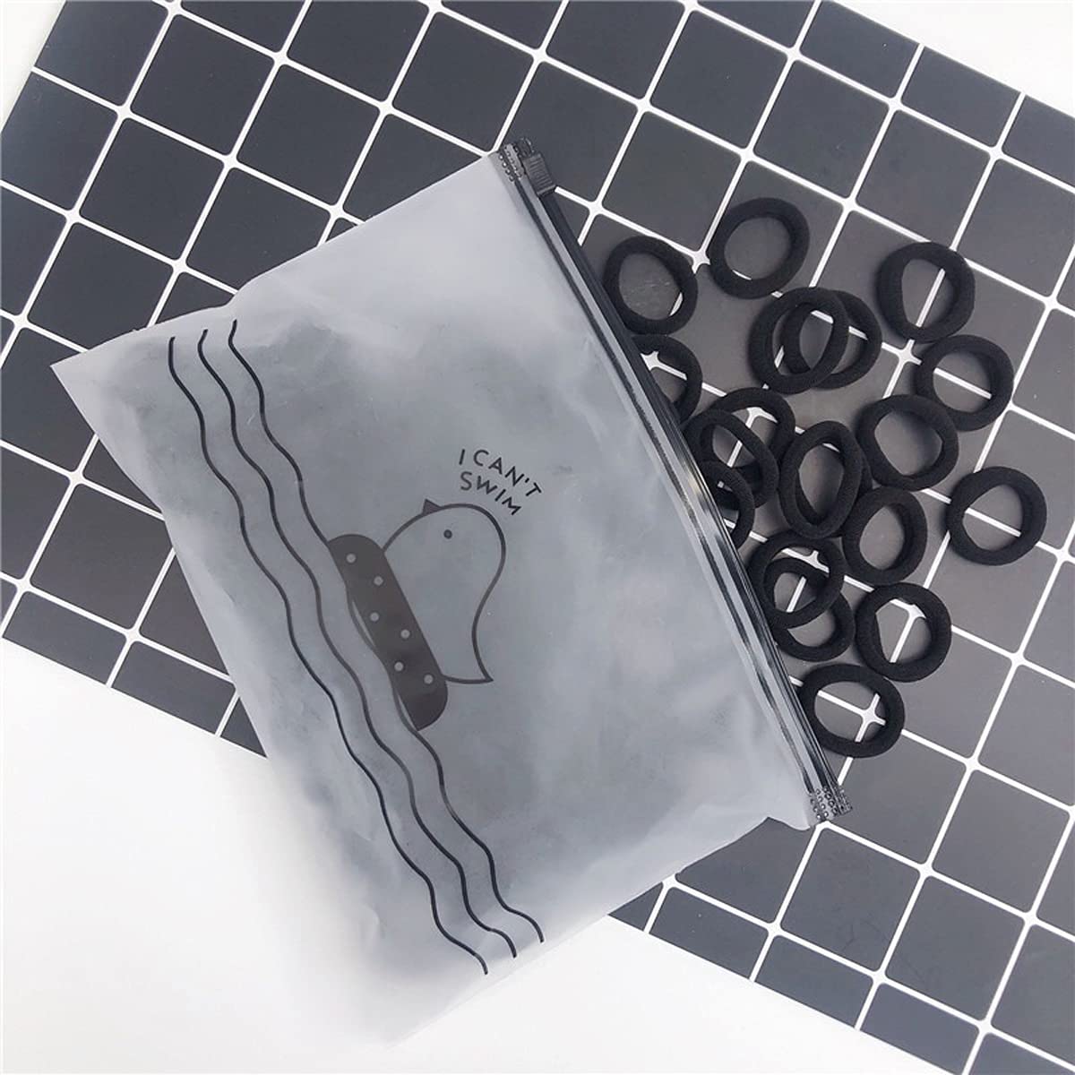 OYBUFSH 100PCS Black Seamless Baby Hair Ties – Thick Cotton Seamless Ponytail Holders – Tiny Kids Elastics Ponytail Holders for Baby Toddlers Girls Kids, (1 Inch in Diameter) by