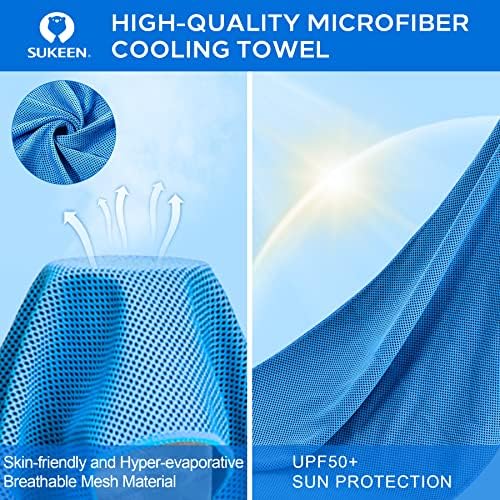 Sukeen Cooling Towel 4 Pack (40"x12"), Cooling Towels for Neck,Cool Down Towel,UV Protection Soft Breathable for Golf,Sport,Running,Gym,Camping,Fitness,Workout & More Activities - View 8