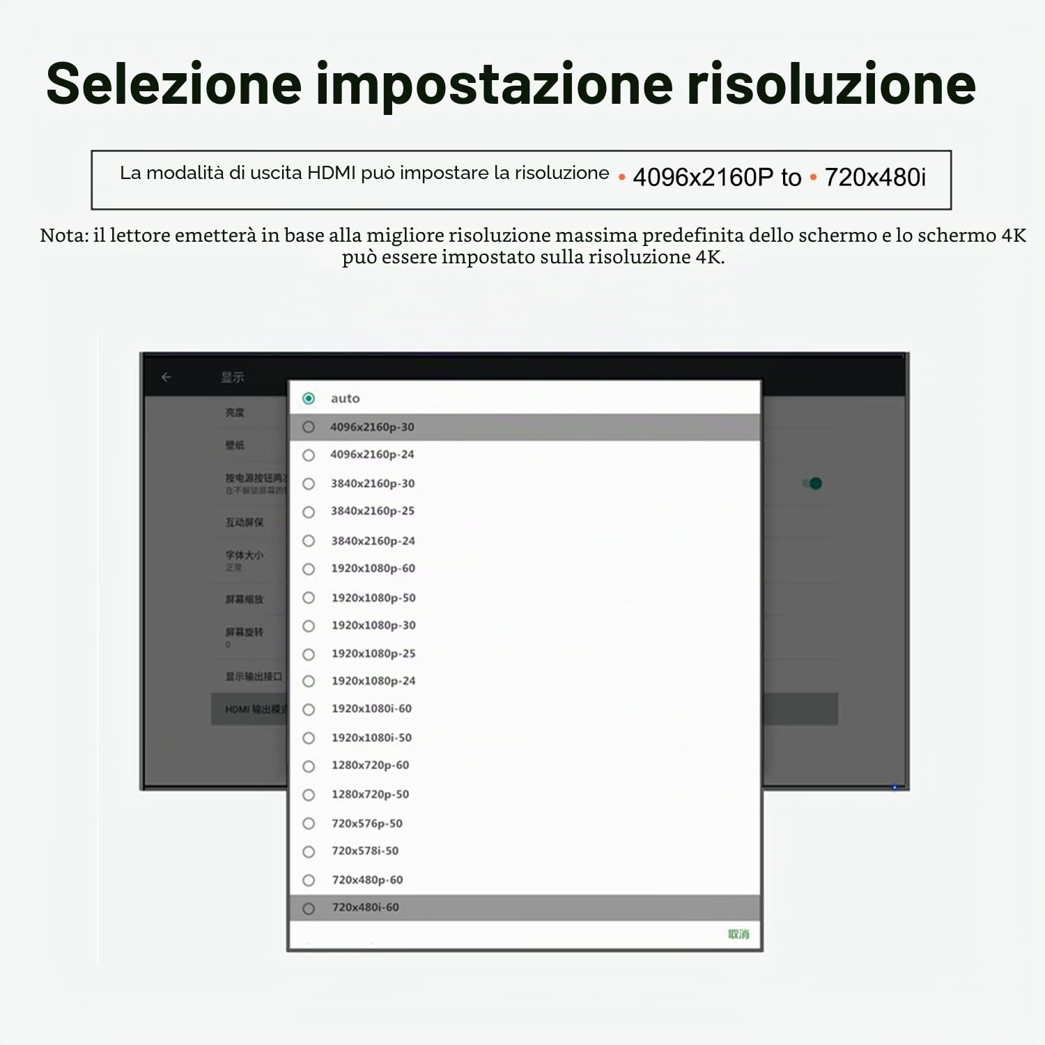 Lettore video musicale 4K HDMI, lettore multimediale digitale USB lettore multimediale universale per Android, lettore universale portatile multifunzione(UE)