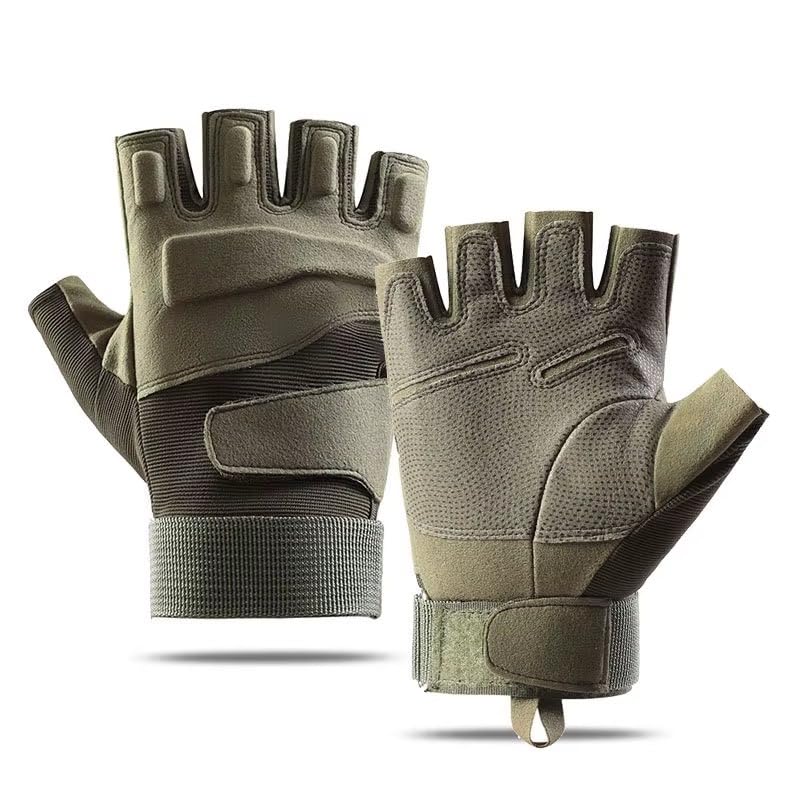 Key Fit Half Finger Tactical Gloves for Men & Women | Fingerless Durable Gloves for Cycling, Gym, Motorcycle Riding, Training, Fitness & Outdoor Sports (Green, XL)
