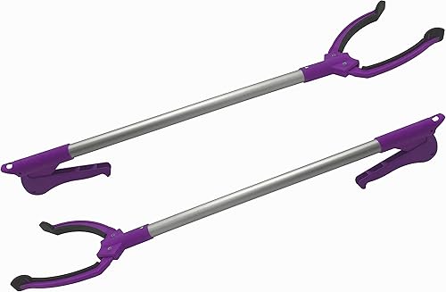 Herramienta de agarre de 26 pulgadas, fácil de apretar, herramienta de recogida de aluminio, ligera, no plegable, agarrador de agarre para ancianos,