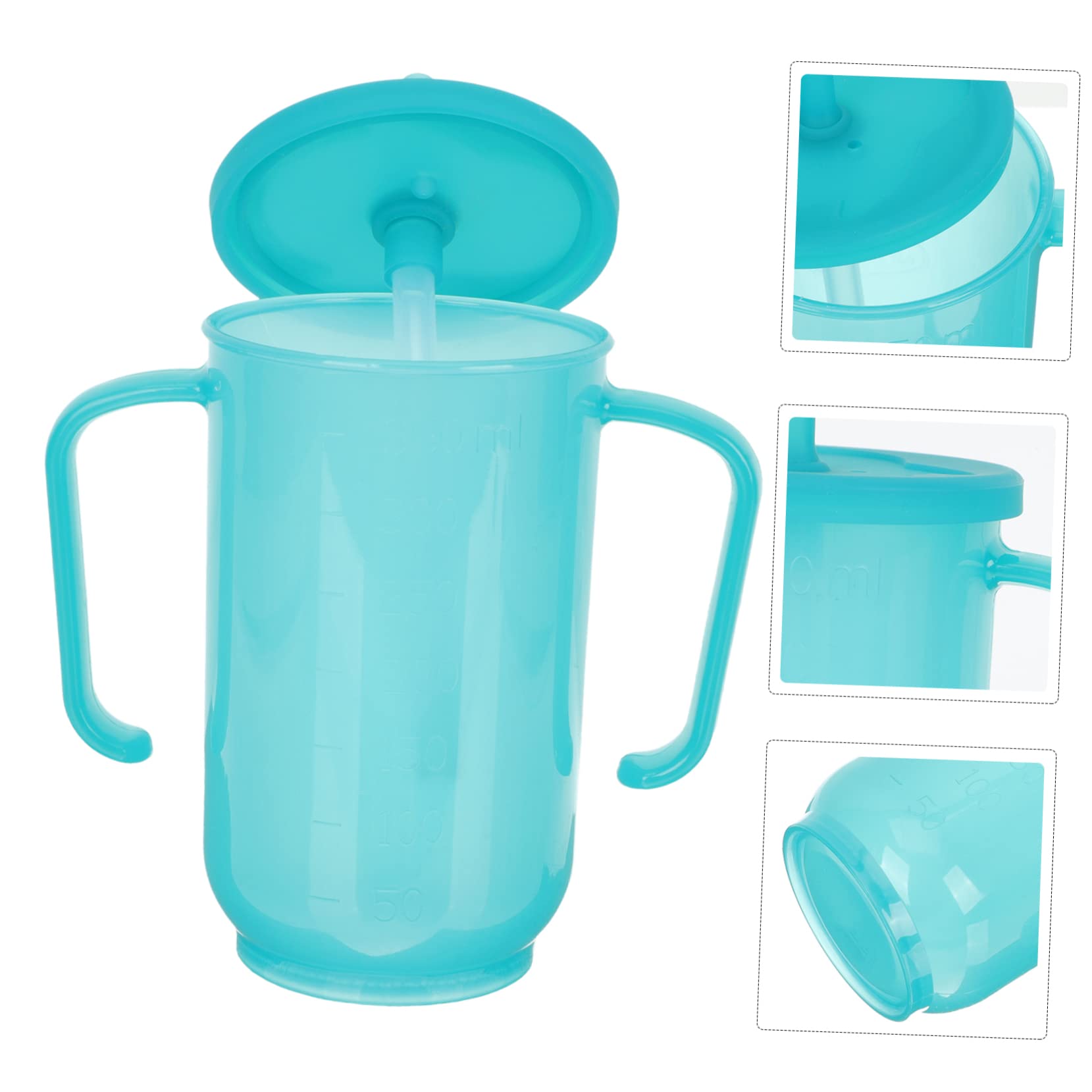 CALLARON 2 Pezzi Tazza per Alimentazione Convalescente con Coppa Antigoccia per Anziani e Pazienti Allettati Design Ergonomico per Facilità Uso e Comfort
