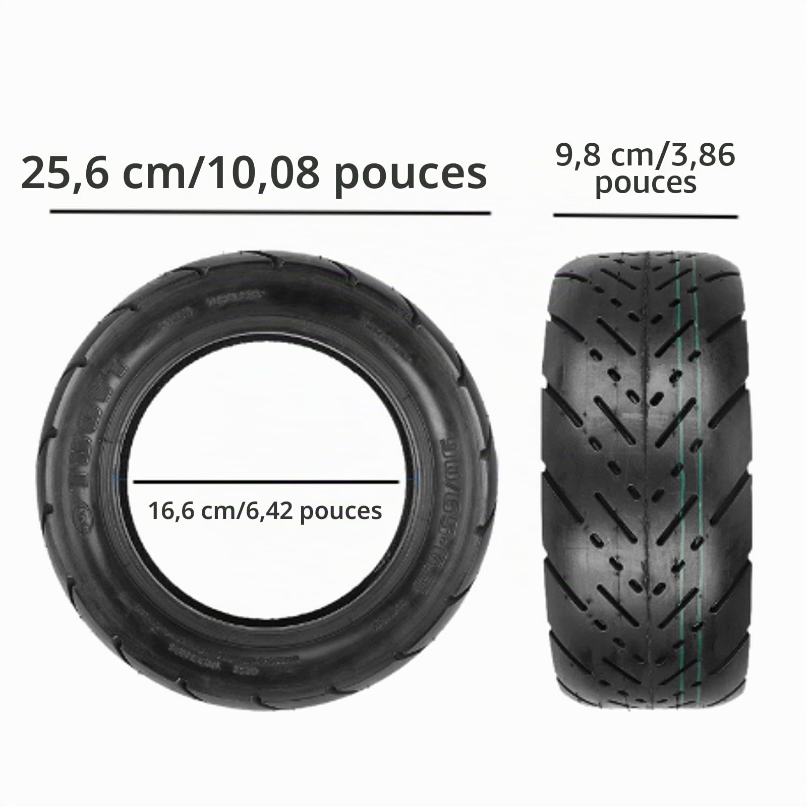 Sharplace Pneu Tubeless 90/65-6.5, Premium, pièces de Rechange, Accessoires de Remplacement en Caoutchouc Haute Performance pour Roue de Scooter