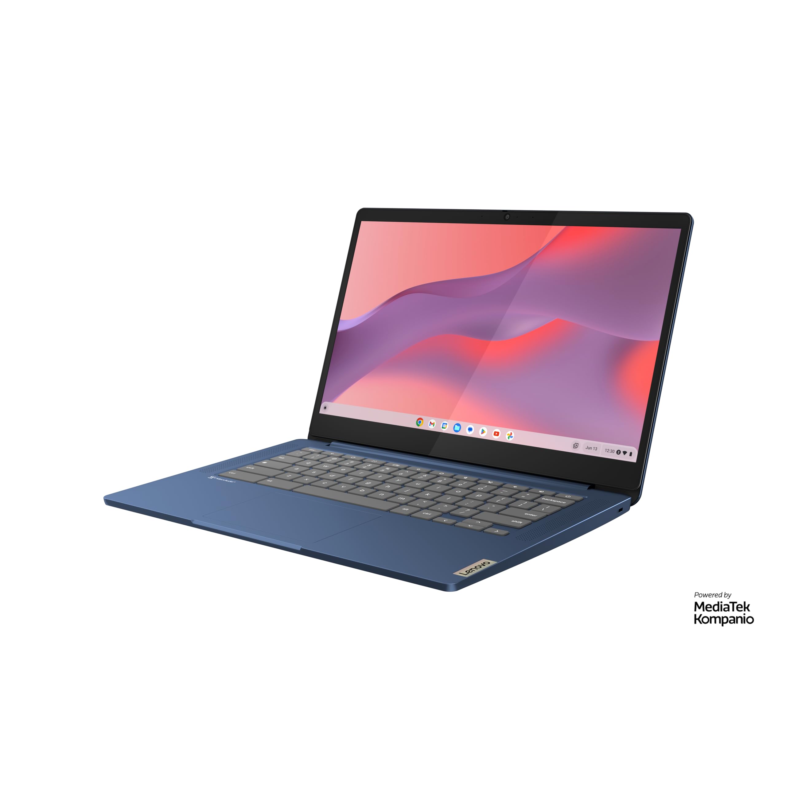 Lenovo IdeaPad Slim 3 Chromebook 14M868 - Ordinateur Portable 14'' FHD (MediaTek Kompanio 520, RAM 4Go, SSD 64Go, Arm Mali-G52 2EE MC2 GPU, Chrome OS) Clavier AZERTY Français - Bleu