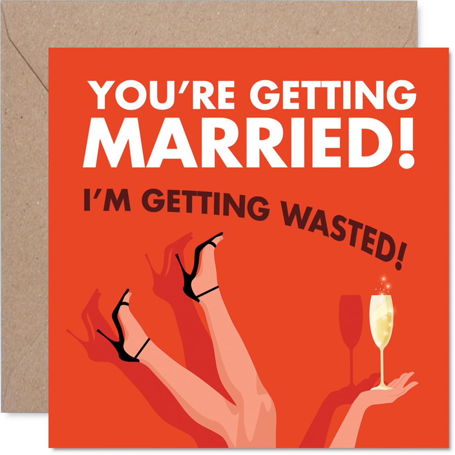 Engagement Card for Couples - Wasted - Congratulations Gifts, Congrats Well Done Card for Friends Family Colleague Neighbour, 145mm Fiance Fiancee Greeting Cards