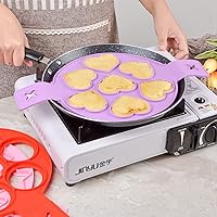 Vista 4 de Moldes antiadherentes para panqueques, molde de silicona para huevos fritos, reutilizable, para hacer panqueques, anillo de huevo, herramientas
