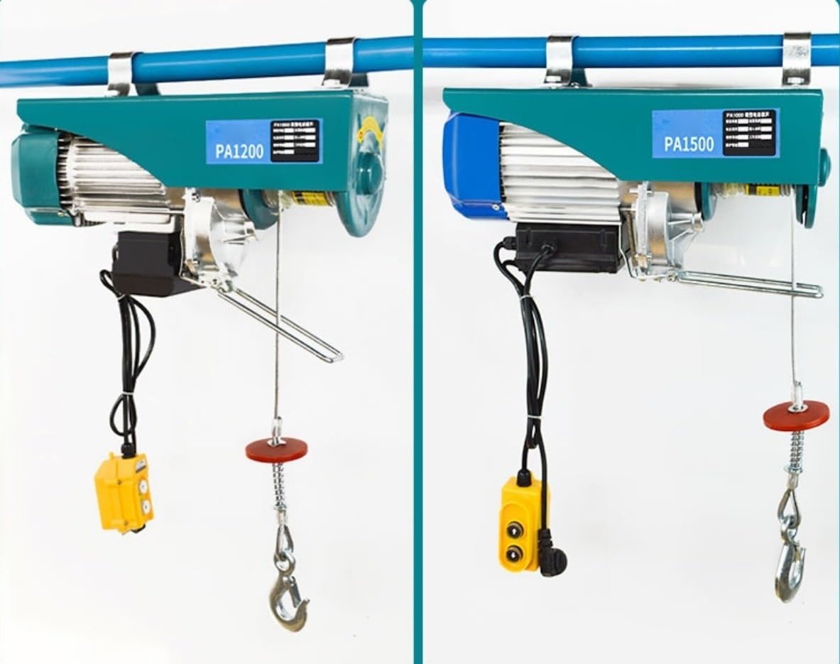 Wciągnik elektryczny 220 V, wciągarka C 750 kg, nośność 1500 kg, wysokość podnoszenia 12 m, idealny do użytku domowego, ciężki podnośnik Equint