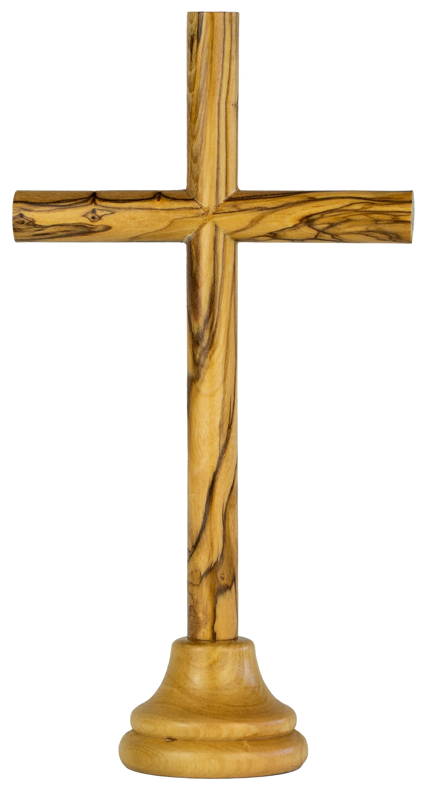 Buy Olive Wood Round Standing Cross, 7.5" Handmade Wooden Cross from