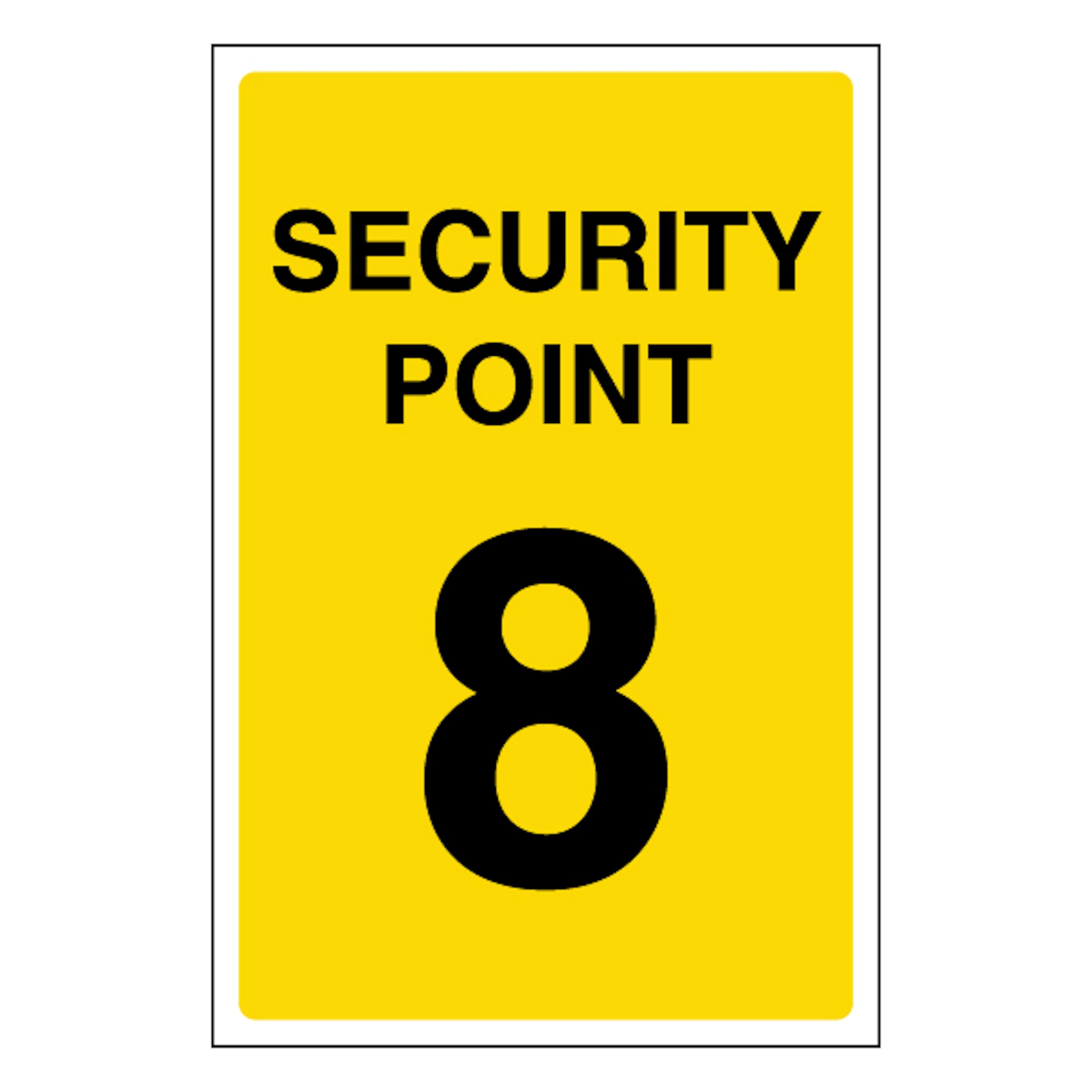 V Safety Security Point 8 100 x 150 mm - 1mm Rigid Plastic