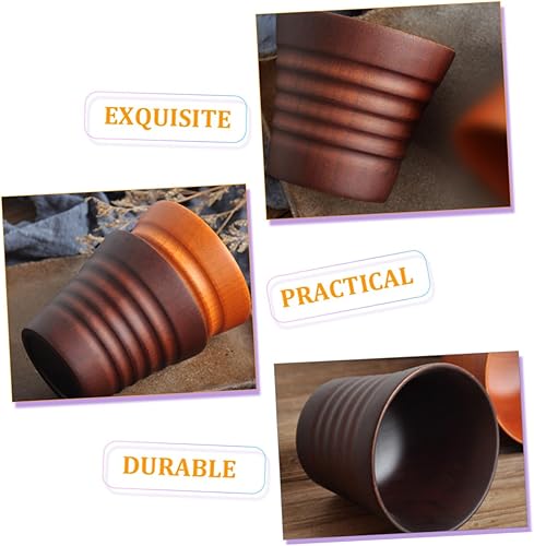 Miniatura 2 de FUOYLOO taza de madera taza de madera taza de café de madera taza de café de madera taza de madera taza de té kungfu taza de té vintage taza de